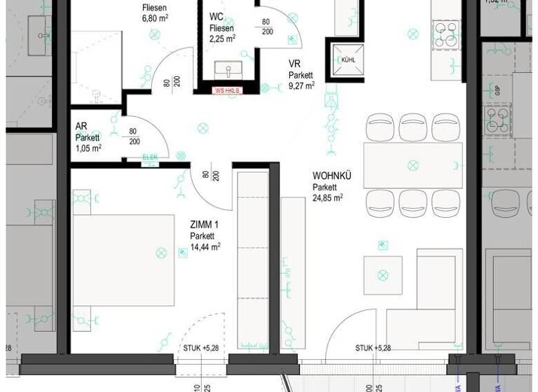 Wohnung zur Miete 797 € 2 Zimmer 58,7 m² 1. Geschoss Ibm 5142