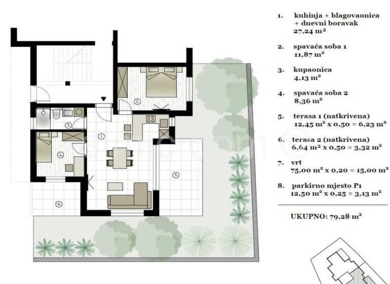 Wohnung zum Kauf 335.000 € 2 Zimmer 79 m² Murter-Kornati