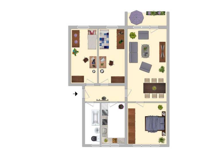 Wohnung zur Miete 390 € 4 Zimmer 70,1 m² 2. Geschoss Erich-Weinert-Straße 36 Hermsdorf 07629