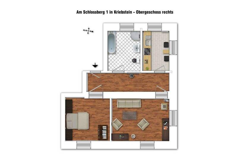 Wohnung zur Miete 390 € 2 Zimmer 60 m² 1. Geschoss frei ab sofort Am Schlossberg 1 Kriebethal Kriebstein 09648