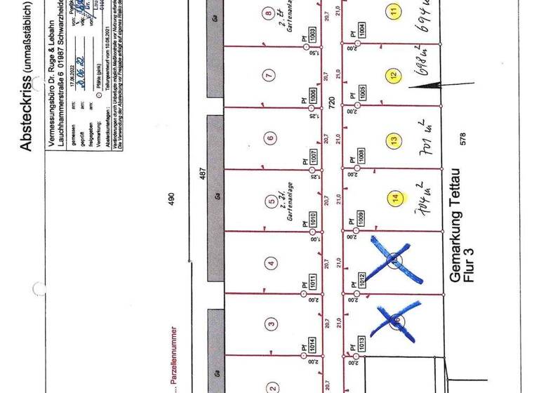 Grundstück zum Kauf 45.370 € 698 m² Grundstück frei ab sofort Tettau 01945