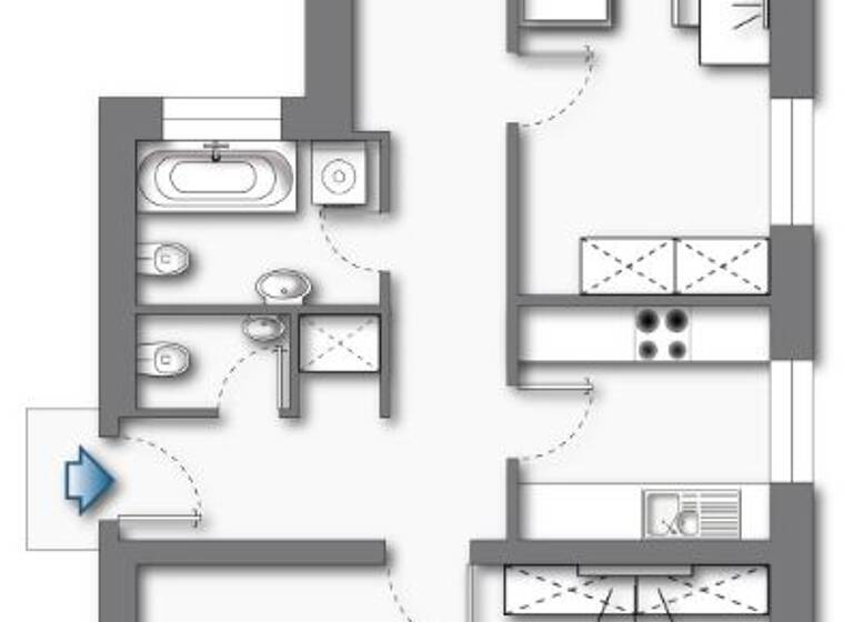 Wohnung zur Miete nur mit Wohnberechtigungsschein 576 € 3 Zimmer 79,9 m² 1. Geschoss frei ab 01.06.2026 Kölner Straße 51 Brackwede Bielefeld 33647