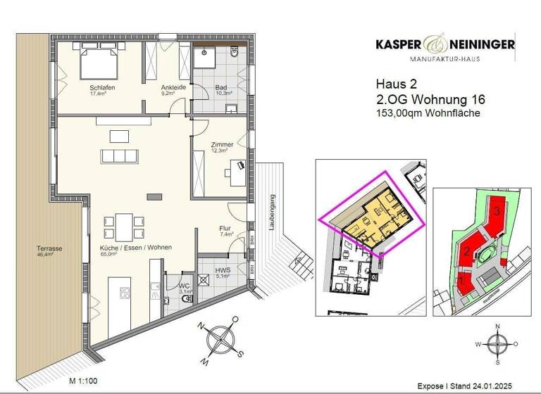Penthouse zum Kauf provisionsfrei 867.000 € 4 Zimmer 153 m² Hauptstraße 82-84 Lauf 77886