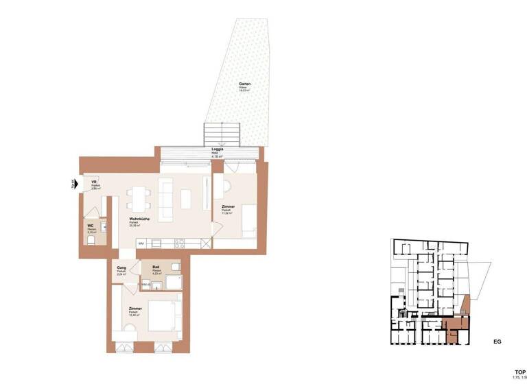 Wohnung zum Kauf - Erstbezug 329.000 € 3 Zimmer 61,4 m² EG Wien,Ottakring 1160