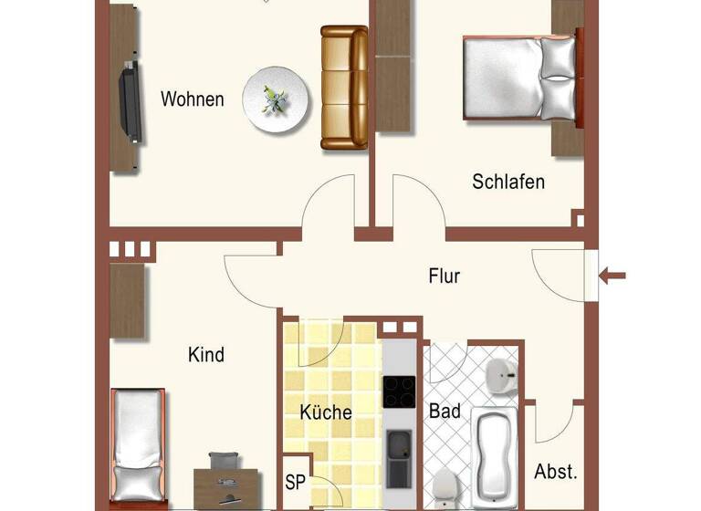 Wohnung zur Miete 580 € 3 Zimmer 65 m² 1. Geschoss Overbruch Duisburg 47178