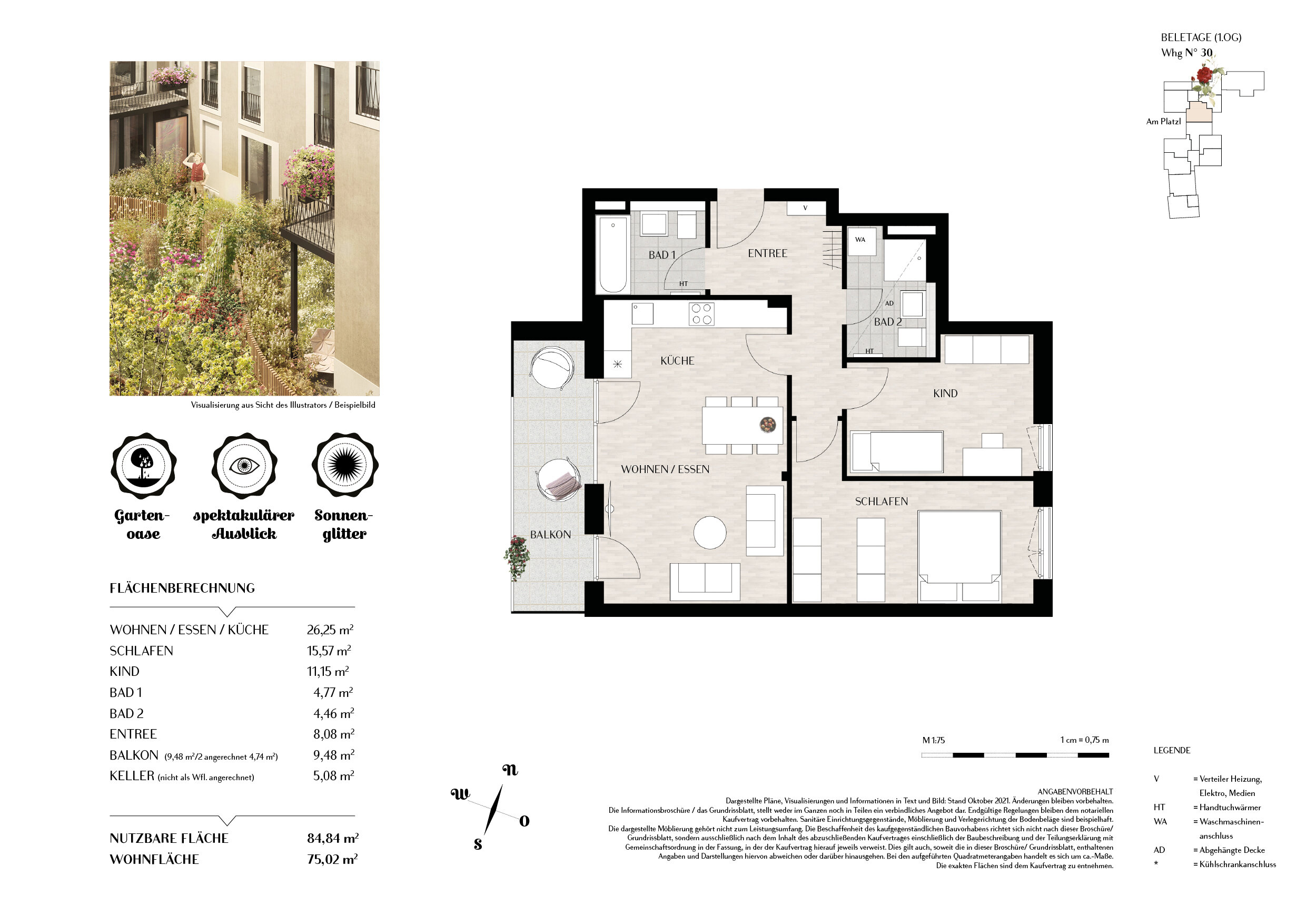 Wohnung zum Kauf provisionsfrei 669.900 € 3 Zimmer 75 m²<br/>Wohnfläche 1.<br/>Geschoss Grafing Grafing bei München 85567