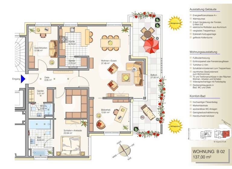 Wohnung zum Kauf - Erstbezug provisionsfrei 928.000 € 4 Zimmer 137 m² 1. Geschoss Weinstraße 71 Hambach Neustadt an der Weinstraße 67434
