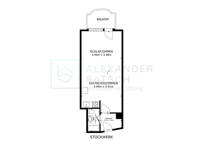 Studio zum Kauf provisionsfrei 189.000 € 1 Zimmer 39 m² Ost Rosenheim 83022