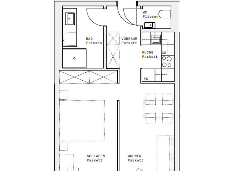 Wohnung zur Miete - Erstbezug 767 € 1,5 Zimmer 46,1 m² 11. Geschoss Wien 1220