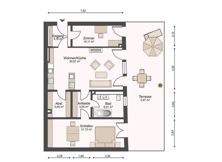 Wohnung zum Kauf 480.000 € 3 Zimmer 93,3 m² EG Trier-Nord Trier 54292