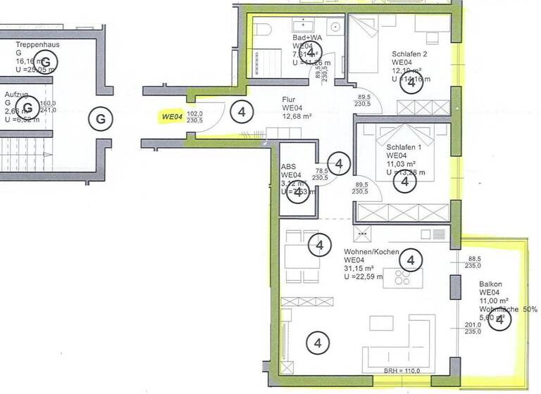 Wohnung zum Kauf 356.300 € 3 Zimmer 83 m² 1. Geschoss frei ab 01.08.2027 Bad Orb 63619