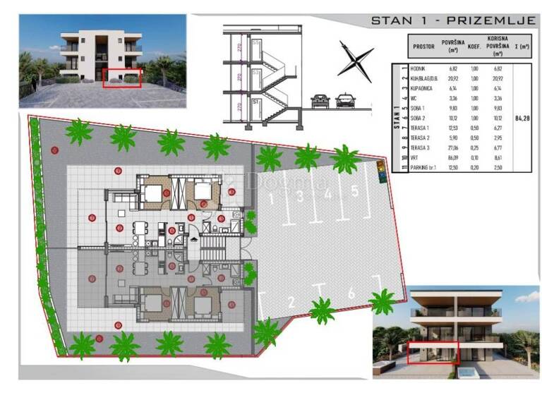 Wohnung zum Kauf 257.000 € 3 Zimmer 84 m² Rogoznica
