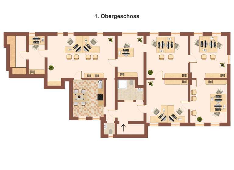 Bürofläche zur Miete 1.222 € 7 Zimmer 188 m² Bürofläche Ansbach 91522