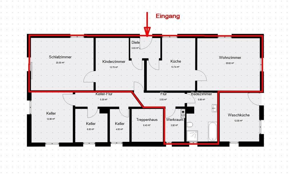 Wohnung zur Miete 570 € 3 Zimmer 87 m²<br/>Wohnfläche UG<br/>Geschoss ab sofort<br/>Verfügbarkeit Frühlingstraße 50 Bad Brückenau Bad Brückenau 97769