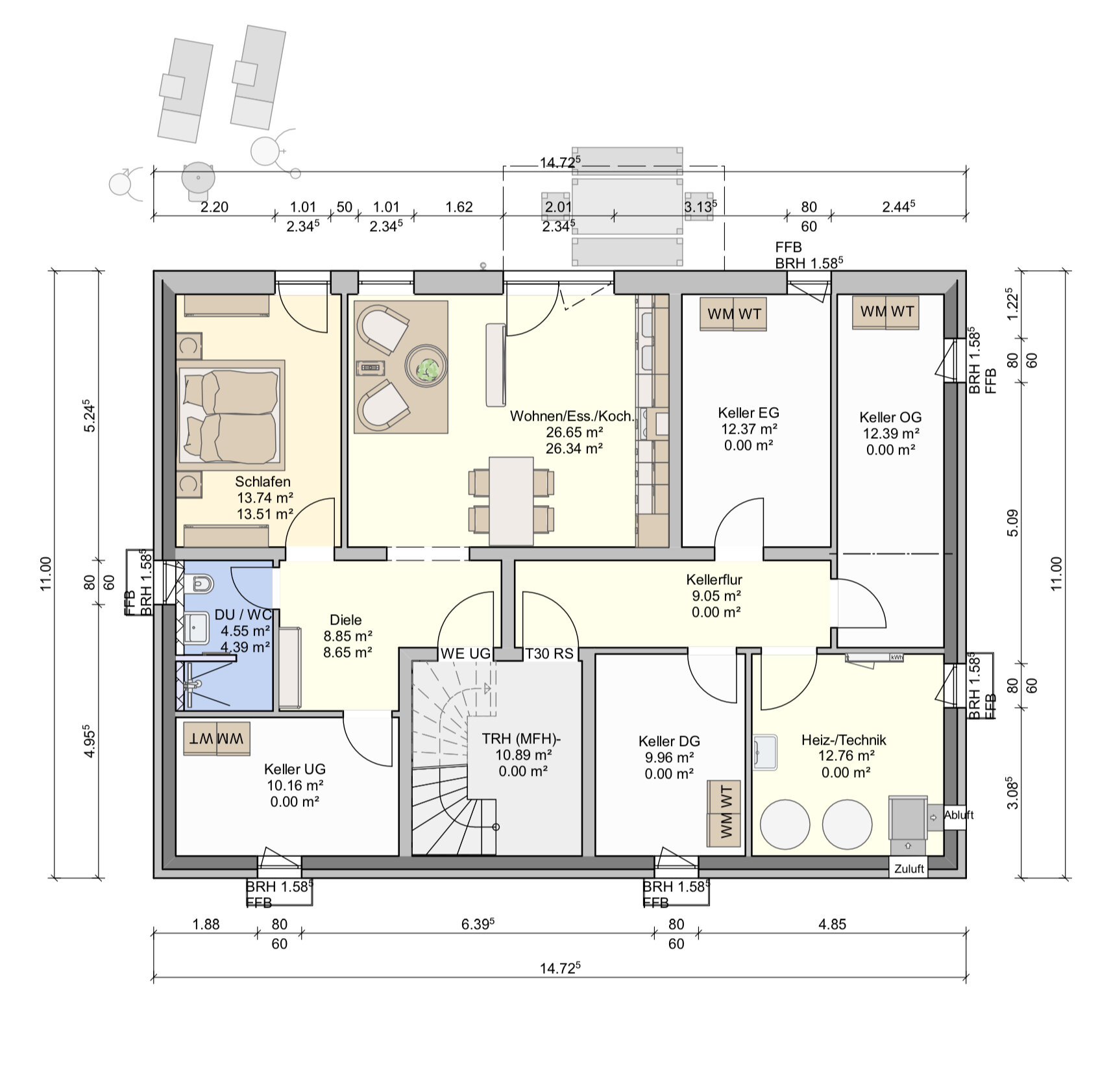 Terrassenwohnung zum Kauf provisionsfrei 269.000 € 2 Zimmer 59 m²<br/>Wohnfläche 1.<br/>Geschoss Neckarsteinacher Straße 31 Darsberg Neckarsteinach 69239