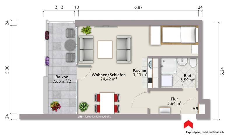Wohnung zum Kauf 133.000 € 1 Zimmer 37 m² 2. Geschoss Frauenland Würzburg 97070