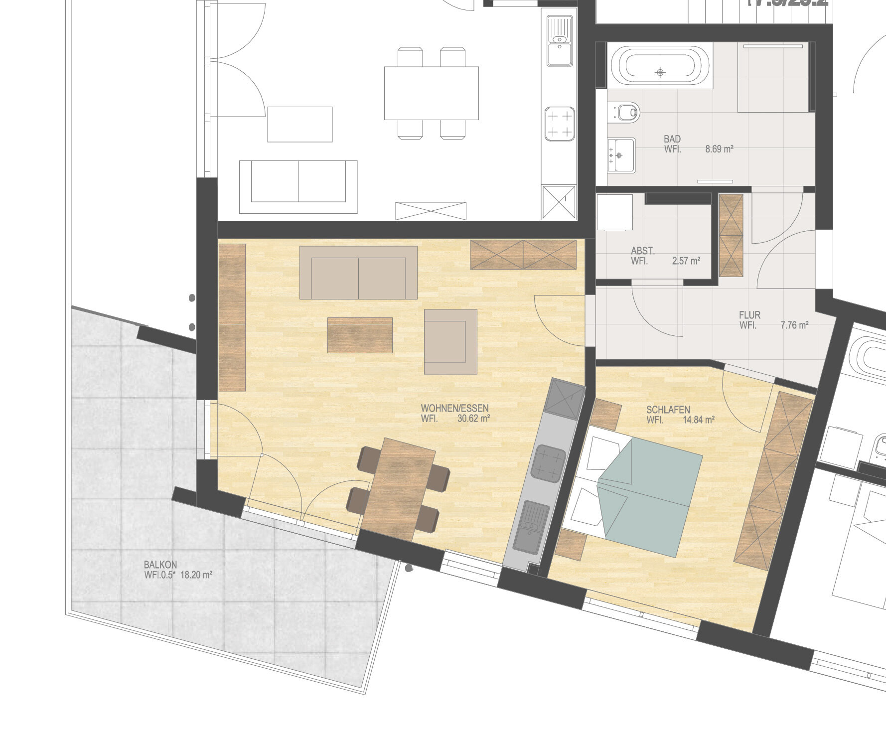 Wohnung zum Kauf provisionsfrei 359.900 € 2 Zimmer 73,6 m²<br/>Wohnfläche 2.<br/>Geschoss ab sofort<br/>Verfügbarkeit Aussiger Straße 29 Kerngebiet Waldkraiburg 84478