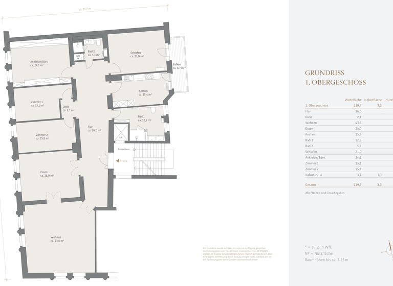Wohnung zum Kauf 4.620.000 € 6 Zimmer 220 m² 1. Geschoss Schwabing-West München 80798