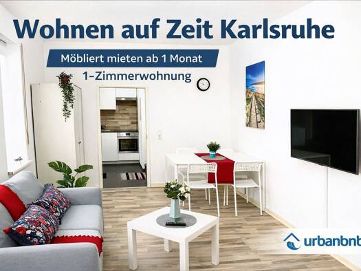 Wohnung zur Miete auf Zeit 1.100 € 1 Zimmer 34 m² frei ab sofort Marktstraße Mühlburg Mühlburg 76185
