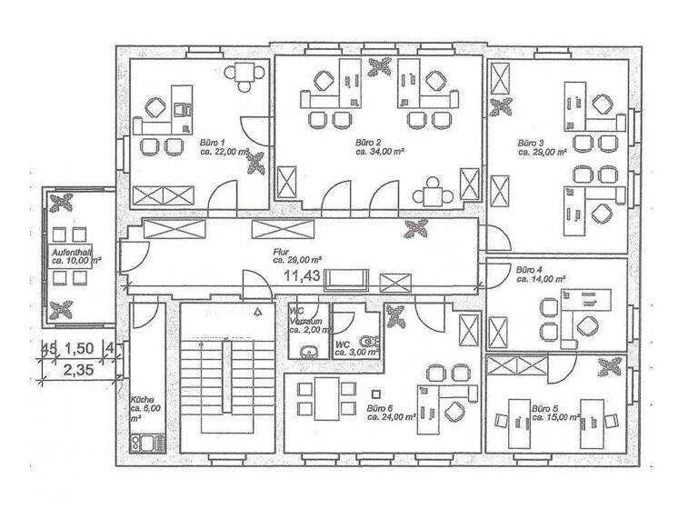 Bürofläche zur Miete 1.139 € 4 Zimmer 189,8 m² Bürofläche Frankenberg 09669