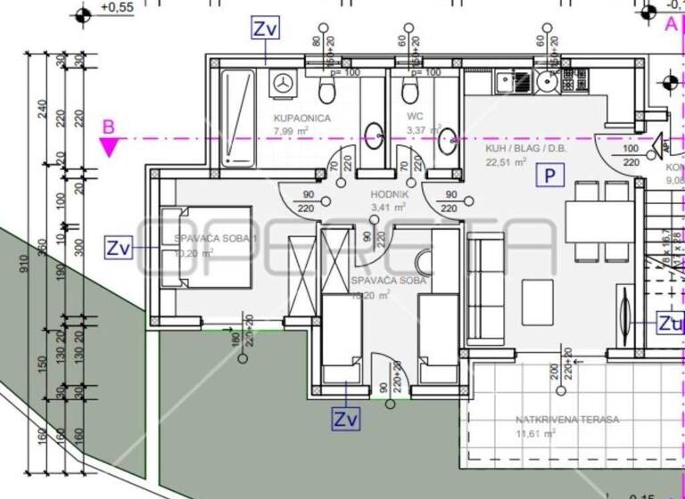 Wohnung zum Kauf 280.000 € 3 Zimmer 70 m² Sibenik