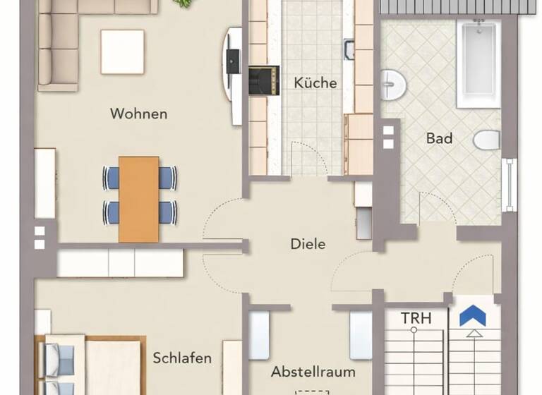 Wohnung zur Miete 550 € 2,5 Zimmer 56 m² Geschoss 2/3 frei ab sofort Stadtmitte Bottrop 46242