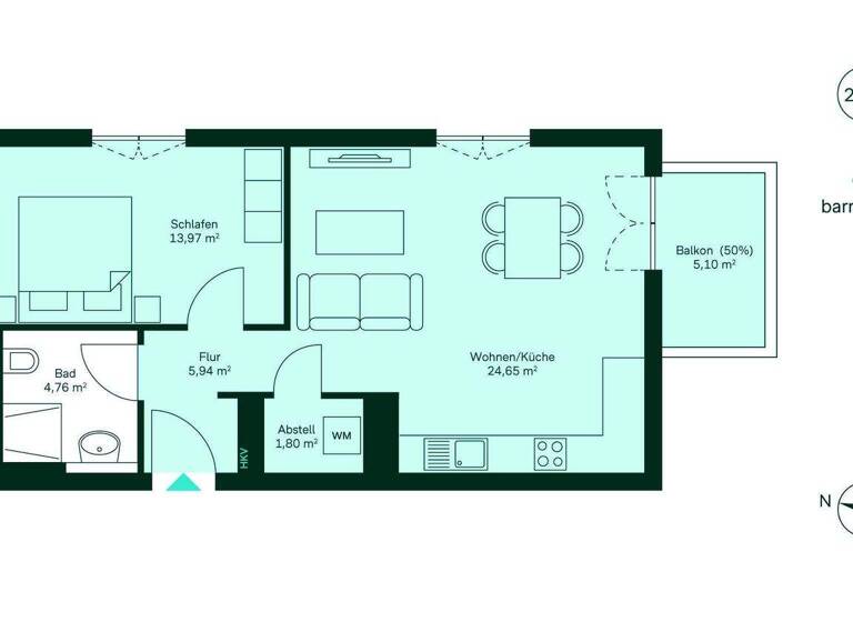 Wohnung zum Kauf - Neubau provisionsfrei 332.900 € 2 Zimmer 54 m² 2. Geschoss Köpenicker Allee 135 Karlshorst Berlin 10318