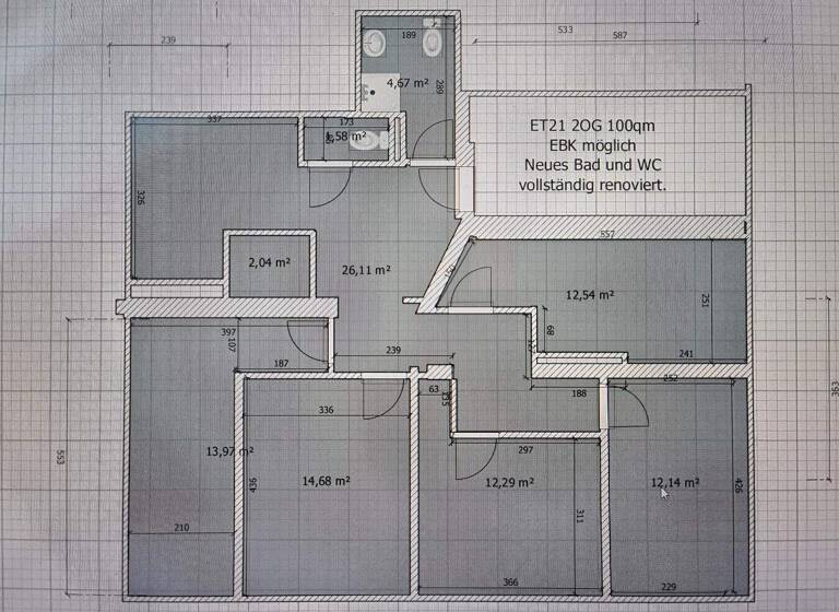 Wohnung zur Miete 1.200 € 5 Zimmer 100 m² 2. Geschoss frei ab 01.06.2026 Ernst-Thälmann-Str. 21 Nordvorstadt Weimar 99423