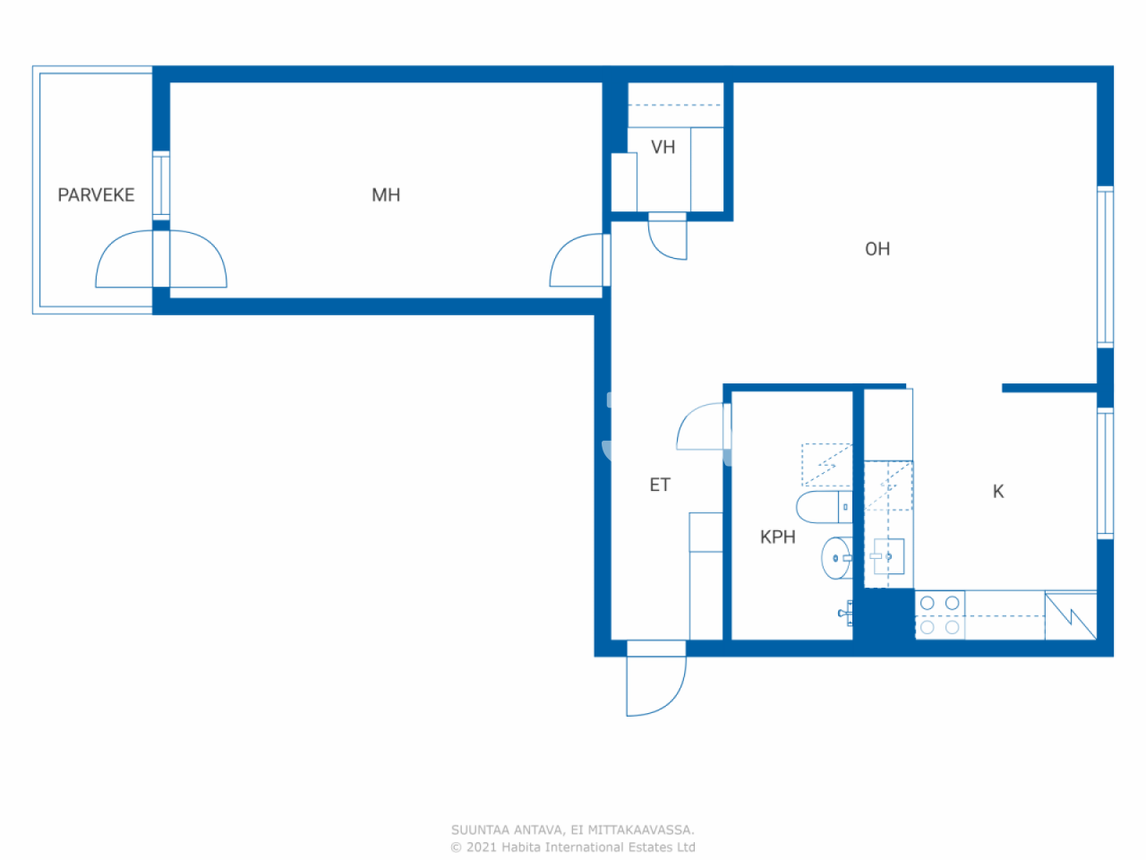 Studio zum Kauf 109.000 € 2 Zimmer 59 m²<br/>Wohnfläche 2.<br/>Geschoss Rasinrinne 3-5 Vantaa 01360