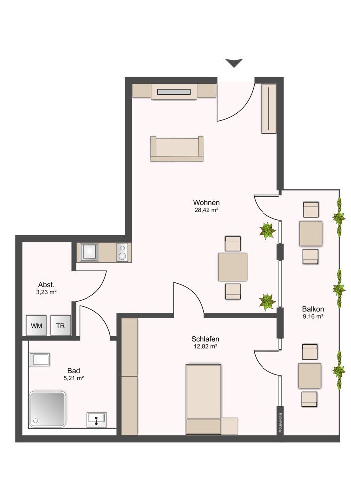 Wohnung zum Kauf 375.900 € 2 Zimmer 54,3 m²<br/>Wohnfläche 4.<br/>Geschoss Gumbertstraße 151 Eller Düsseldorf / Eller 40229