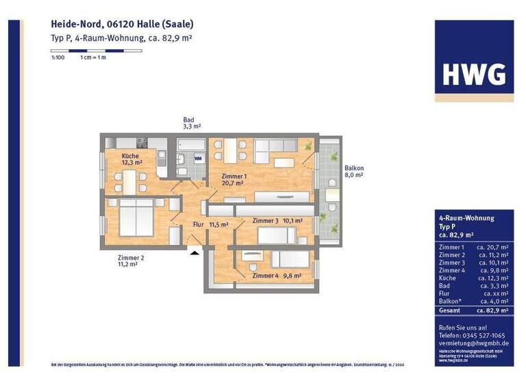 Wohnung zur Miete 595 € 4 Zimmer 83,1 m² 6. Geschoss Eichelweg 9 Heide Nord Halle 06120
