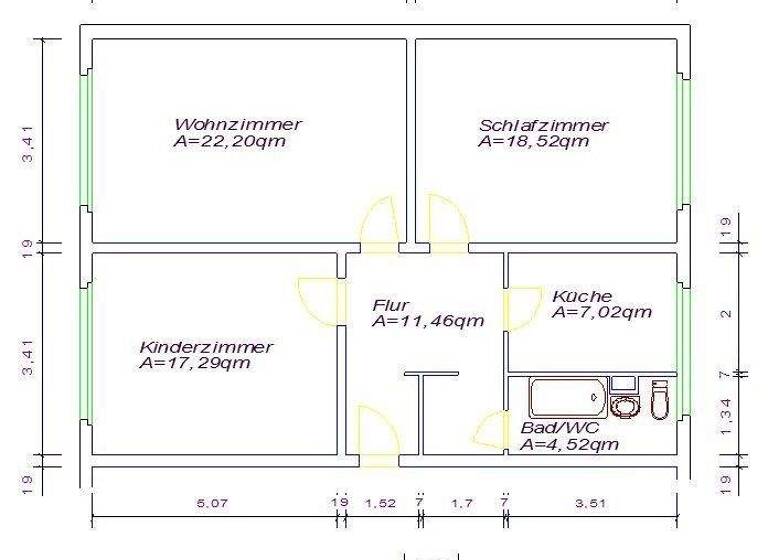Wohnung zur Miete 544 € 3 Zimmer 81 m² 6. Geschoss Lidicestraße 1 Thekla Leipzig 04349