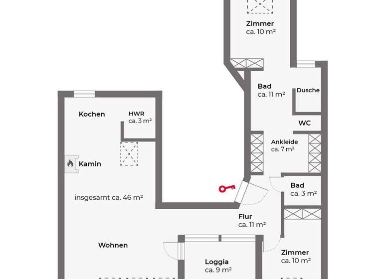 Wohnung zum Kauf 995.000 € 3 Zimmer 105 m² 4. Geschoss Hoheluft-Ost Hamburg 20251