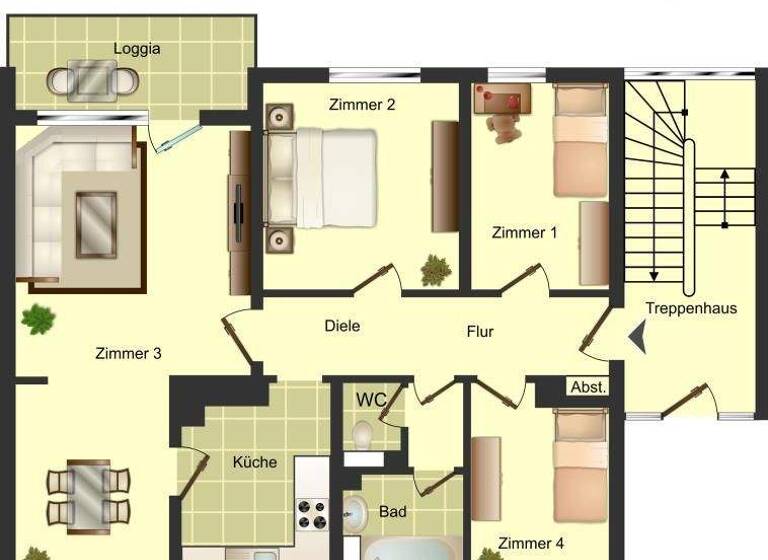 Wohnung zur Miete 759 € 4,5 Zimmer 83,8 m² 2. Geschoss frei ab 15.04.2026 Duererstraße 15 Kamen-Mitte Kamen 59174