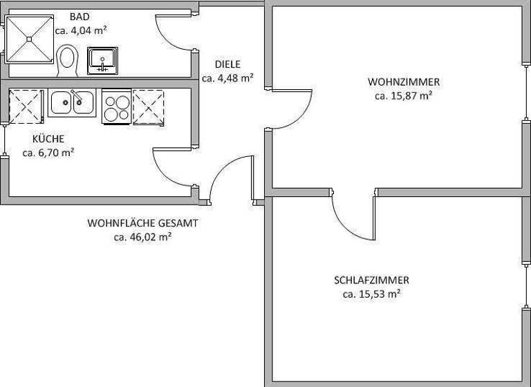 Wohnung zur Miete 323 € 2 Zimmer 46 m² EG Max-Lademann-Str. 13 Wolfen Bitterfeld-Wolfen 06766