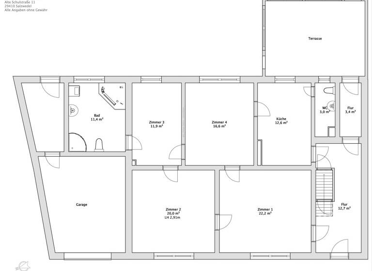 Einfamilienhaus zum Kauf 96.000 € 4 Zimmer 113,8 m² 1.345 m² Grundstück Alte Schulstraße 11 Pretzier Salzwedel 29410