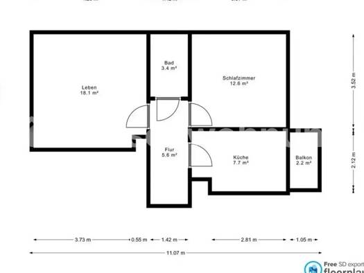 Wohnung zur Miete Tauschwohnung 410 € 2 Zimmer 45 m² 3. Geschoss Neuburg Freiburg im Breisgau 79104