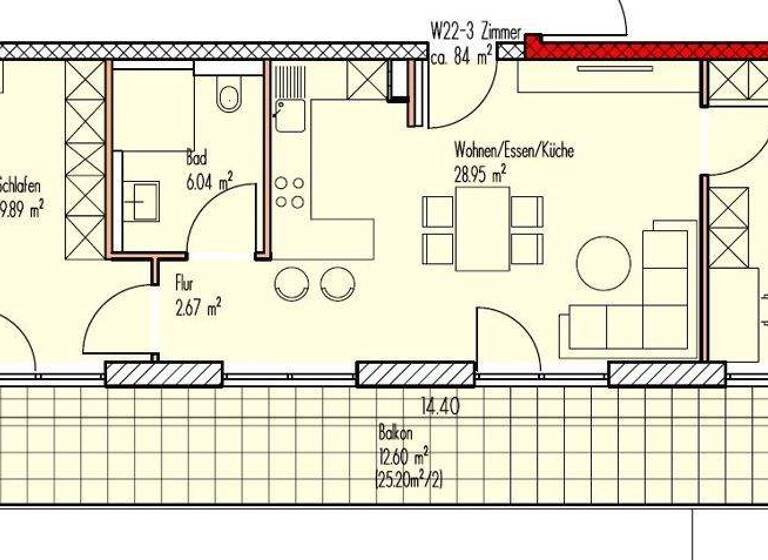 Wohnung zum Kauf 333.800 € 3 Zimmer 83,5 m² 2. Geschoss Sachsen Sachsen b. Ansbach 91623