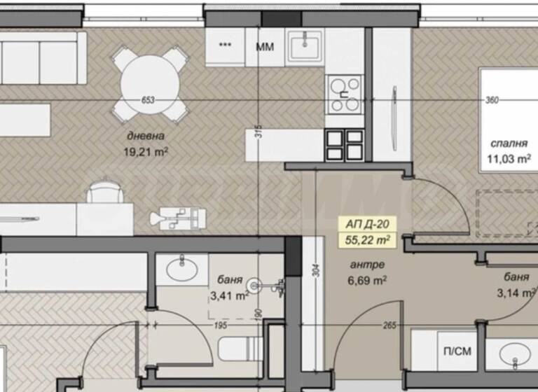 Wohnung zum Kauf 95.250 € 2 Zimmer 63,5 m² Sofia