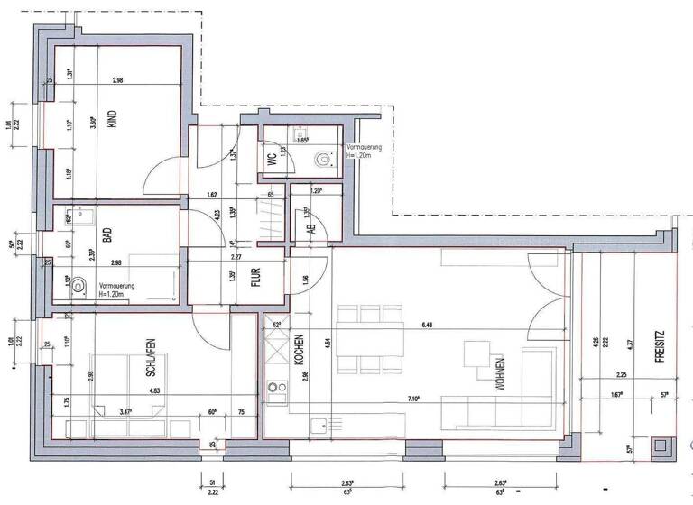 Wohnung zur Miete - Erstbezug 1.095 € 3 Zimmer 82,2 m² frei ab 01.03.2026 Am Triftbaum 12 Wiedenbrück Rheda-Wiedenbrück 33378