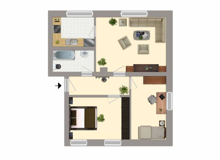 Wohnung zur Miete 365 € 3 Zimmer 63,5 m² 1. Geschoss Mittelstr. 21 Altenburg 04600