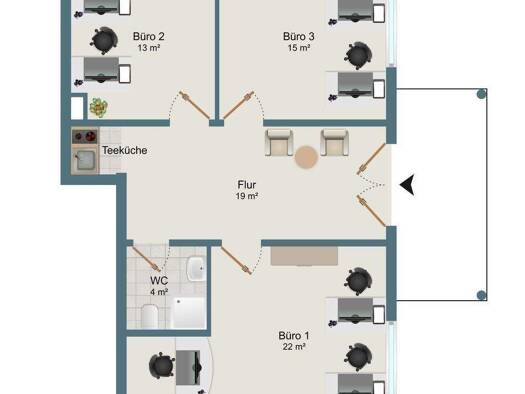 Shared Office zur Miete provisionsfrei 501 € 1 Zimmer 34 m² Bürofläche Kleinmachnow 14532