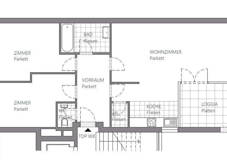 Wohnung zur Miete 1.308 € 3 Zimmer 95,3 m² 2. Geschoss frei ab 01.04.2026 Rheinstraße 51-61 Bregenz 6900