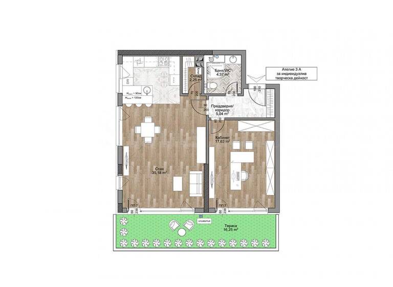 Studio zum Kauf 223.341 € 2 Zimmer 87,8 m² Sofia