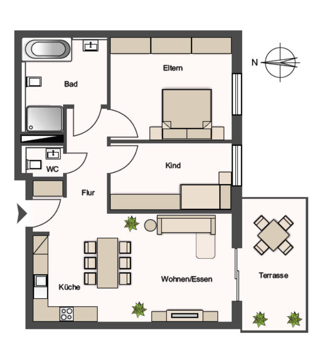 Wohnung zum Kauf 417.998 € 3 Zimmer 80,2 m²<br/>Wohnfläche EG<br/>Geschoss Auenstein Auenstein-Ilsfeld 74360