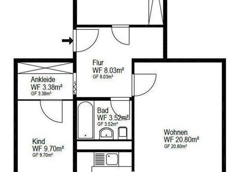 Wohnung zum Kauf provisionsfrei 174.000 € 3 Zimmer 66,5 m² 2. Geschoss Robinienstraße 22 Gorbitz-Süd Dresden 01169