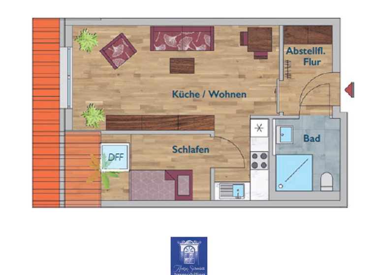 Wohnung zur Miete 580 € 2 Zimmer 44,2 m² Arnsdorf 01477