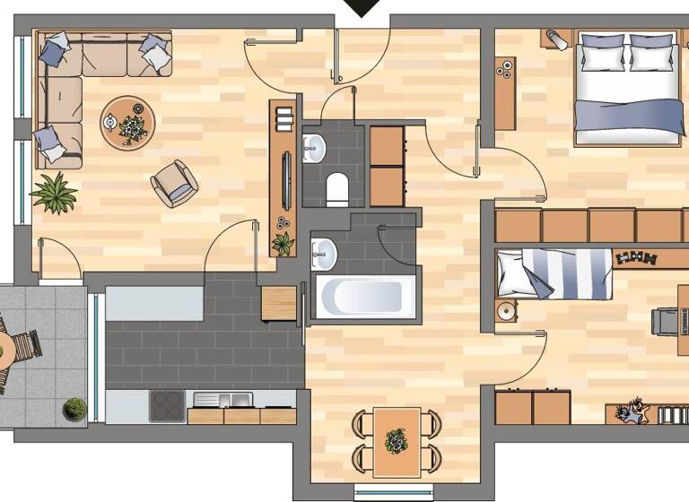 Wohnung zur Miete 669 € 3 Zimmer 74,6 m² 1. Geschoss Kurfürstenstraße 5A Neuhausen Worms 67549