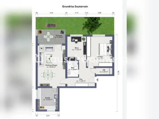 Terrassenwohnung zur Miete Tauschwohnung 1.050 € 3 Zimmer 85 m² EG Lannesdorf Bonn 53179