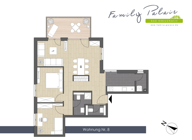 Wohnung zur Miete 1.185 € 3 Zimmer 86,2 m² 2. Geschoss Alzeyer Straße 71 Bad Kreuznach 55543